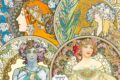 Alphonse Mucha printable coasters Art Nouveau